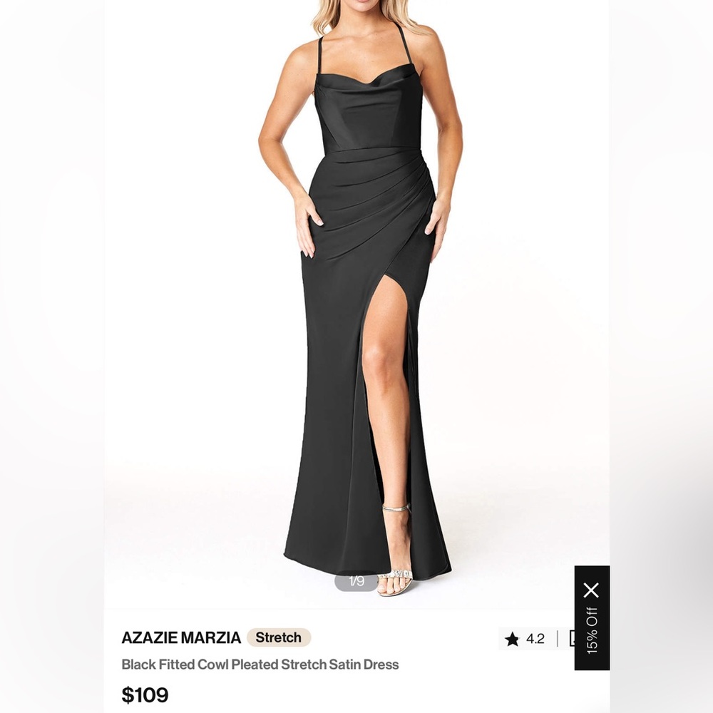 Azazie Marzia Stretch Satin black